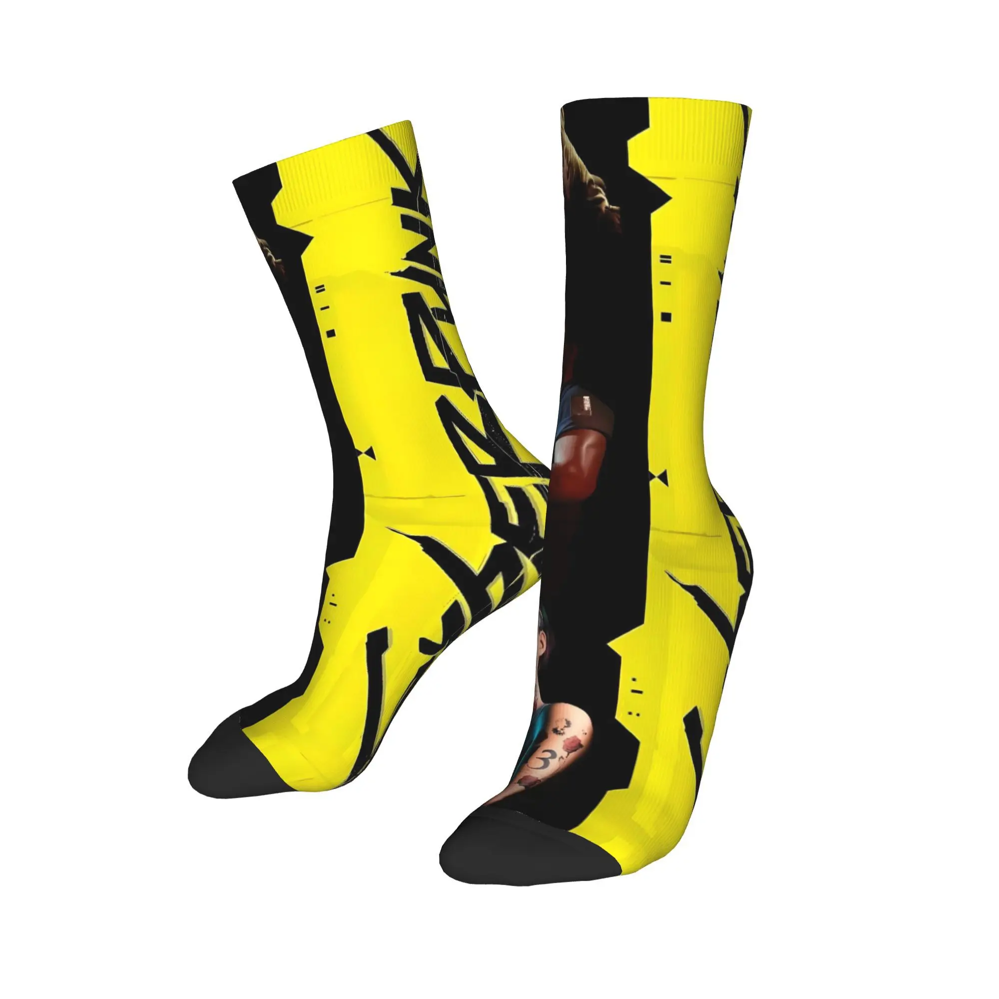 للجنسين الرجال الجوارب C-Cybers الأشرار 2077 لعبة جوارب مكافحة زلة تنفس الجوارب الخريف الحديثة مخصص الجري جوارب رياضية