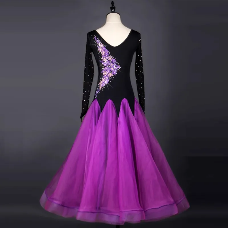 

Modern Dance Performance Dress Ballroom Dance Big Skirt Round Neck Ballroom Dance Competition Dress Group Performance Dress