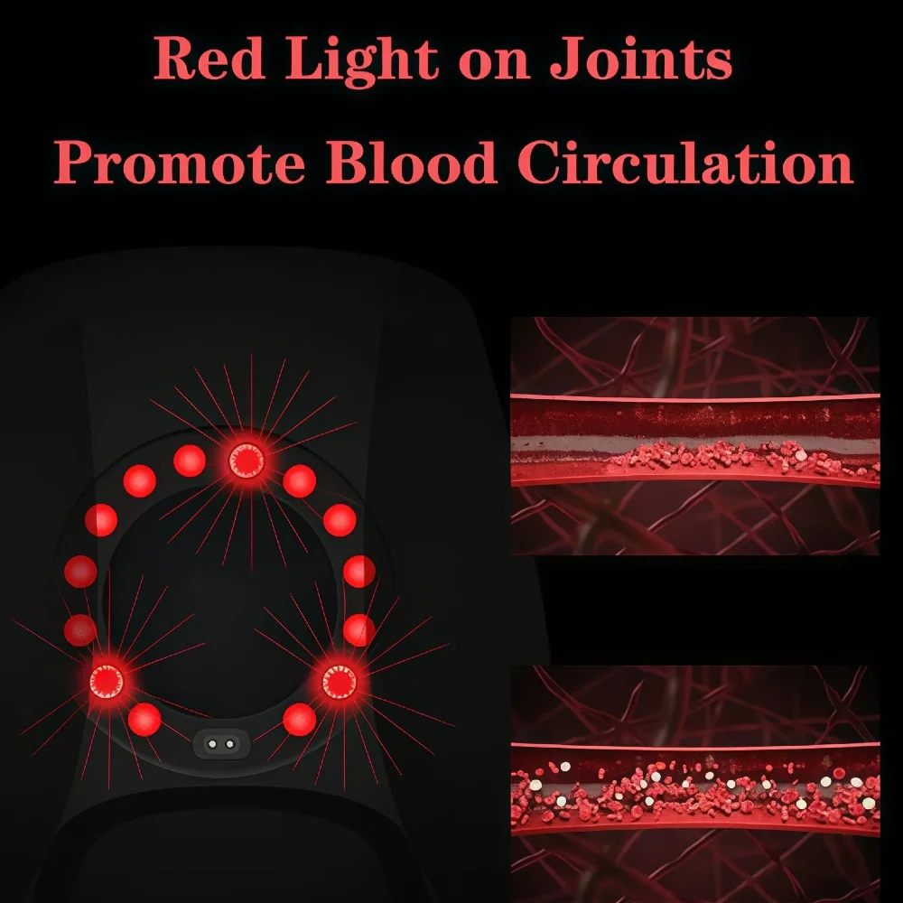Physiotherapy Knee Support Electric Massager with Laser Infrared Heating for Effective Joint Pain Relief Home Rehabilitation
