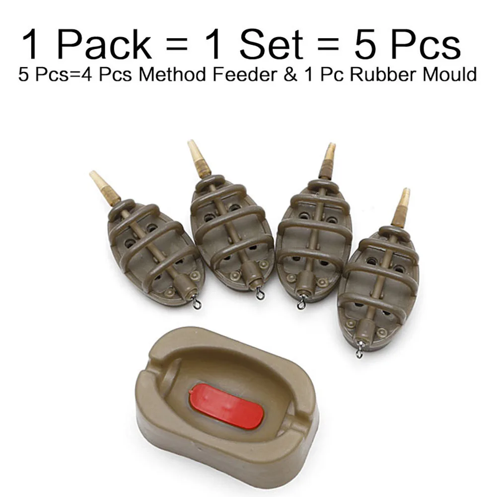 1 Set Premium Inline Method Feeders Set With Quick Release Moulds Portable Lightweight Flysand Fishing Feeder