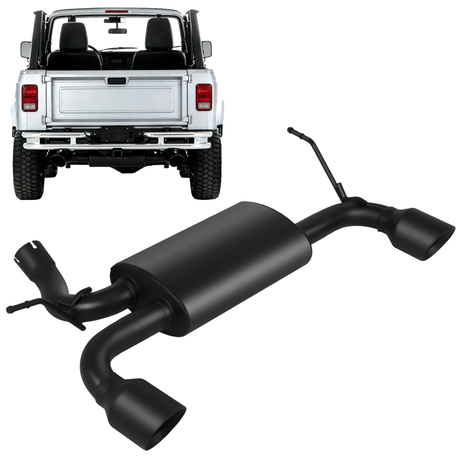 

Exhaust Pipe Muffler System Axle Back Dual Outlet Exhaust Muffler System for Wrangler JK 2/4 Door 2007-2018