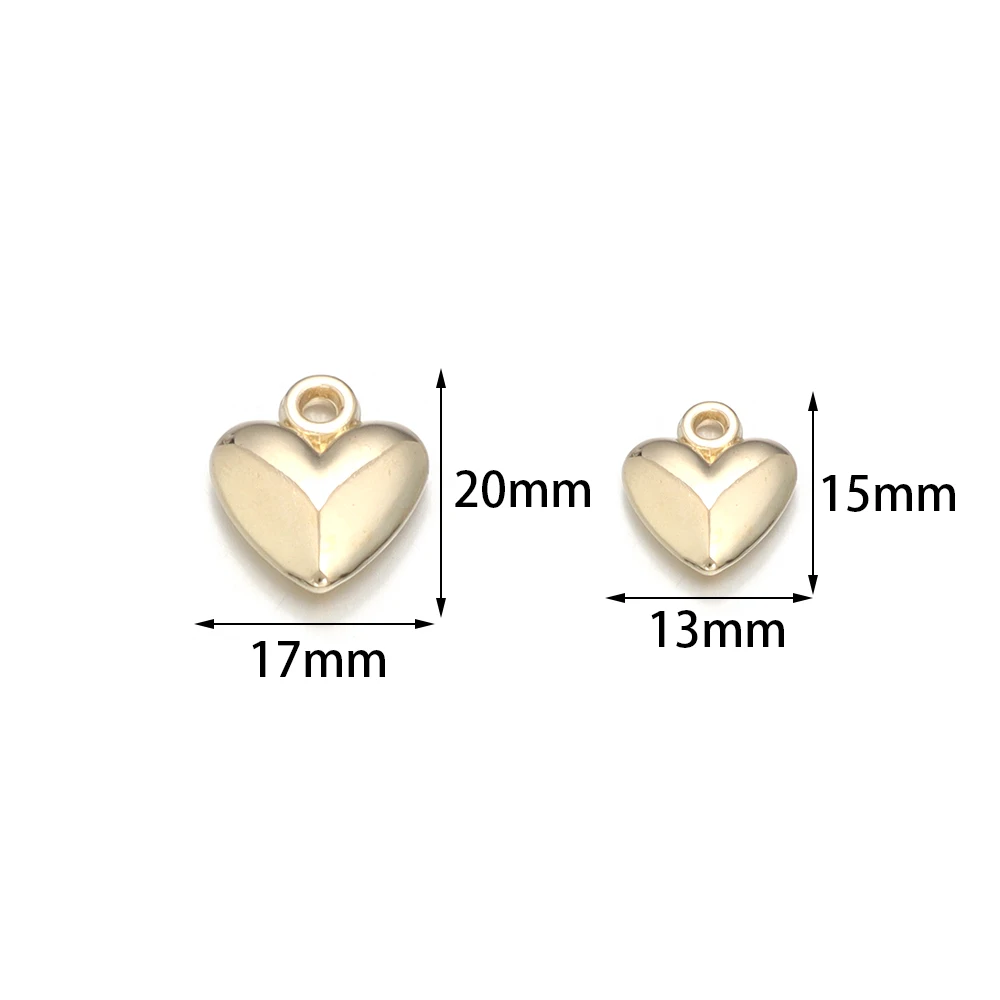 20pcs CCB Heart Charm Plastic Pendant Necklace Making Supplies Solid Love Pendant For DIY Jewelry Making Bracelet Accessories