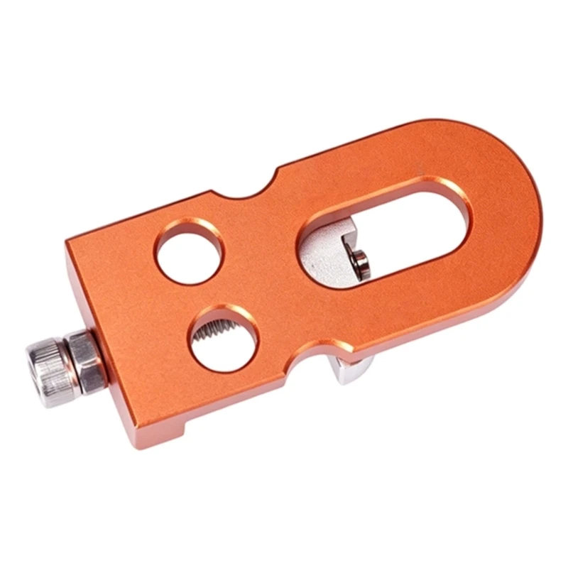 Bike Chain Tensioner Metal Mount Part with Lower Fastener and Cutout Body for Chain Tension, Frame Fit, and Service Work