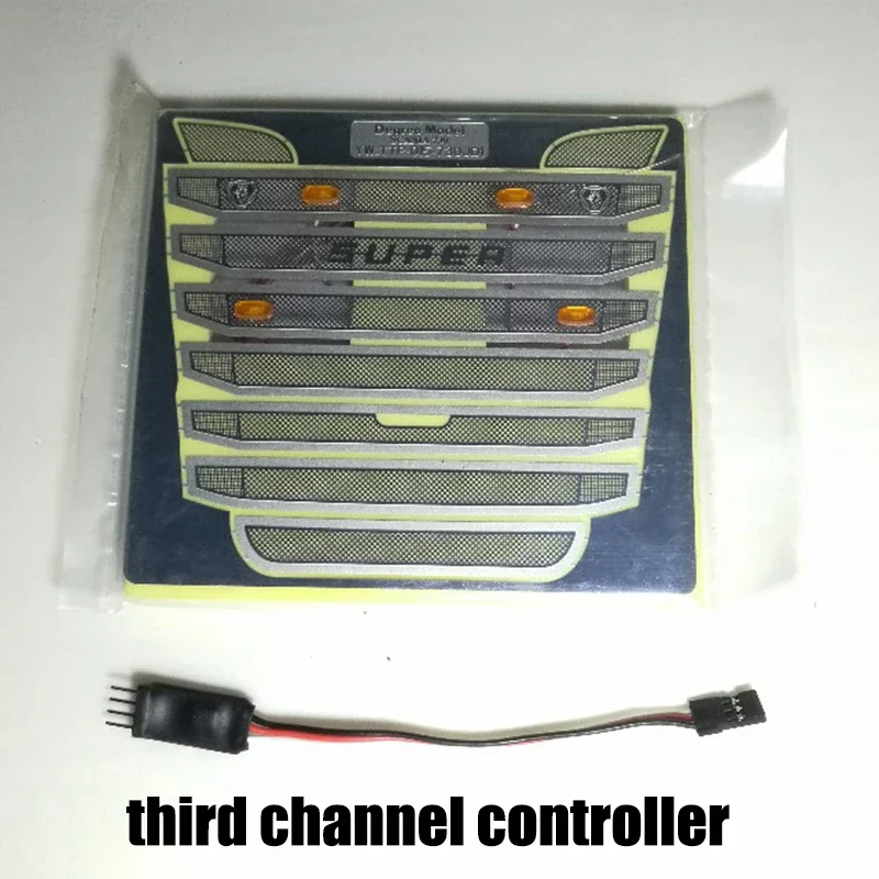 

LED Intake Hood with Lights Decorate for 1/14 Tamiya RC Truck Trailer Tipper Scania R730 R620 R470 Car Diy Parts