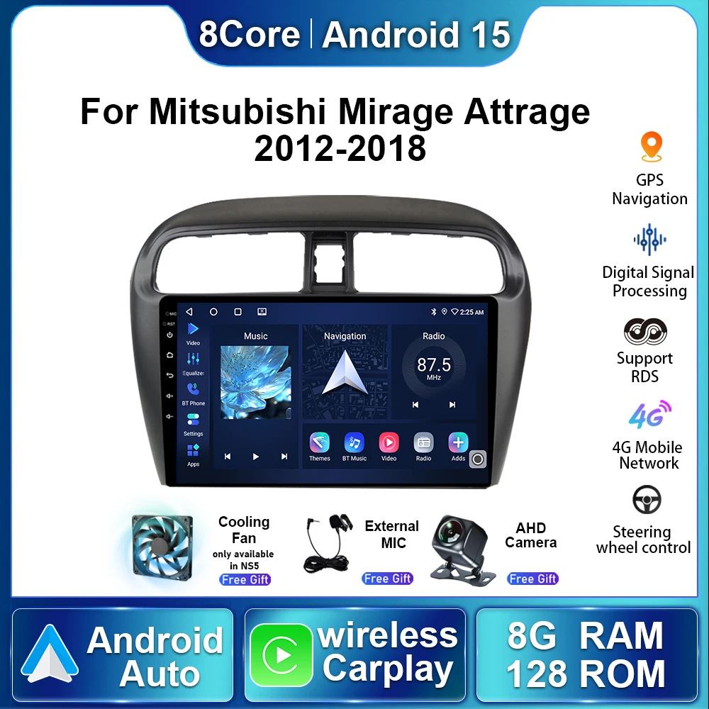 

Car Radio Android 15 Autoradio For Mitsubishi Mirage Attrage 2012 - 2018 Multimedia Player Stereo Wireless Carplay NavigationGPS