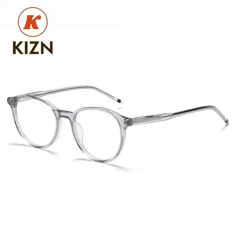 

KIZN Acetate Glasses Spring Hinge Eyeglasses Retro Round Ootical Glasses Frame Women Men Prescription Myopia Read Fashion