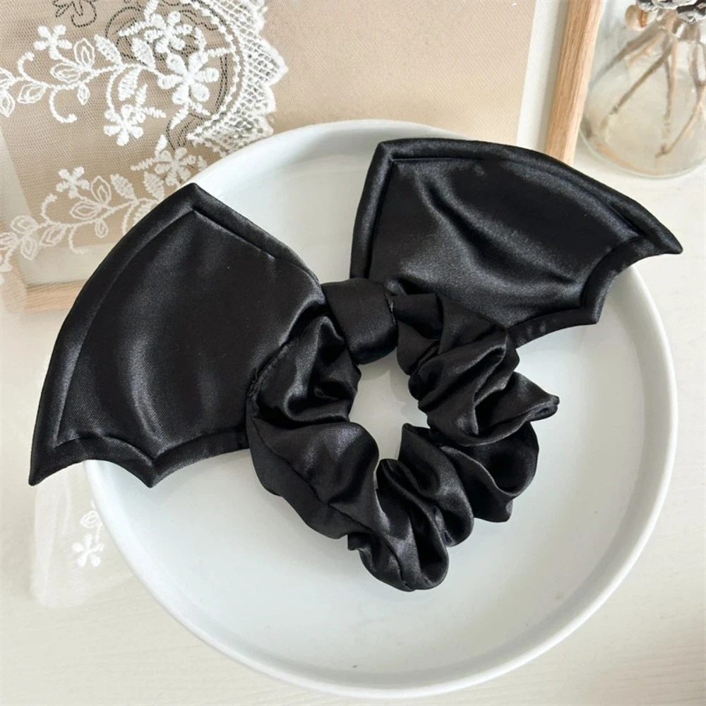 Creative Star Bat Scrunchie Elegant Silver Halloween Hair Bow Gothic Spider Web Hair Tie Hair Accessories