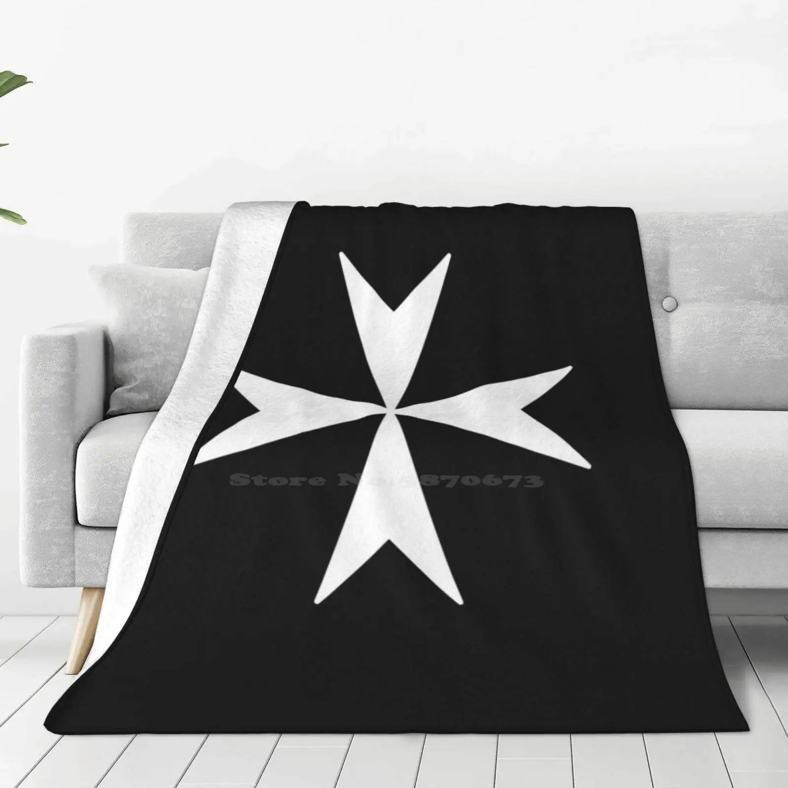 The Cross Of Malta Ii - White Latest Super Soft Warm Light Thin Blanket Maltese Cross Heraldic Knights Moline Hospitaller Order