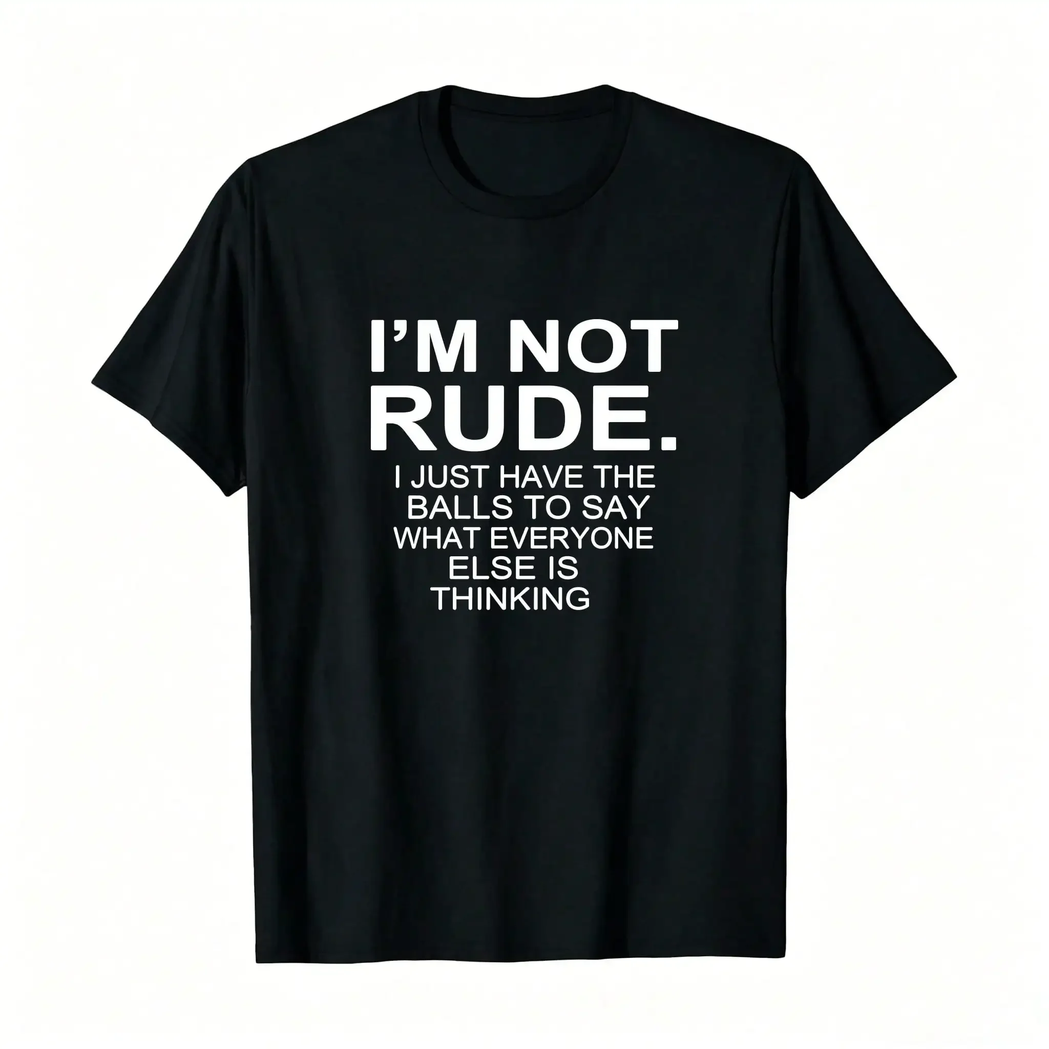 [Say What Everyone Thinking ] Say What Everyone Is Thinking' Men's Casual 1_,Breathable And Comfortable Short-Sleeved Round-Neck Top, Suitable For All Seasons, Everyday Wear For Women