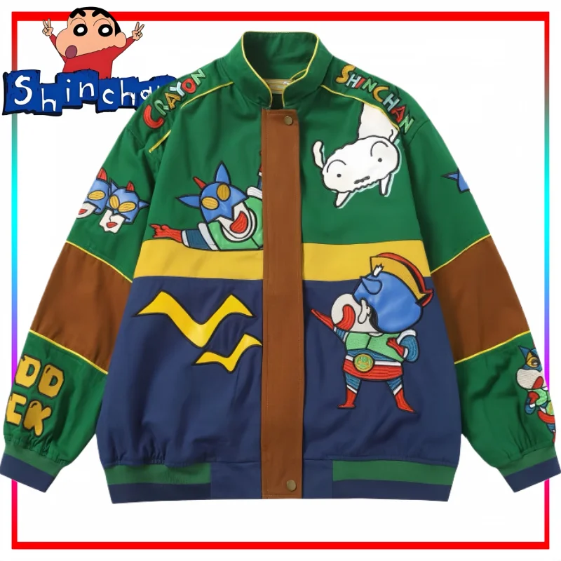 

New Crayon Boy Shin C-Chan Baseball Jacket Cartoon Crayon Boy Shin C-Chan Jacket Trendy Streetwear Anime Merchandise