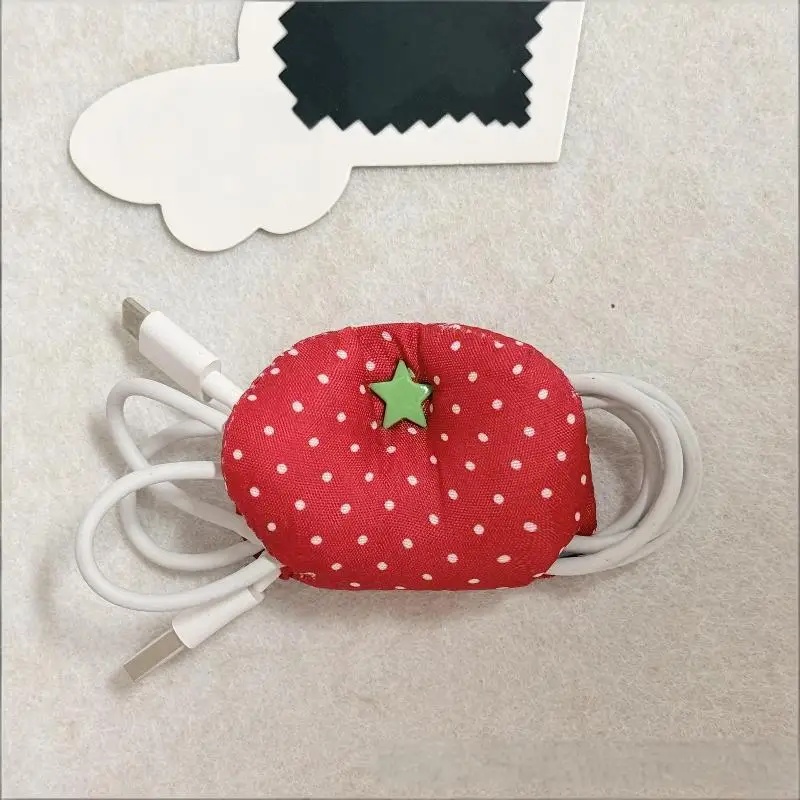 New Cute Tomato-shaped Data Cable Organizer, Charging Cable Winder, Earphone Cable Organizer, Fabric Fixing And Organizing Tool
