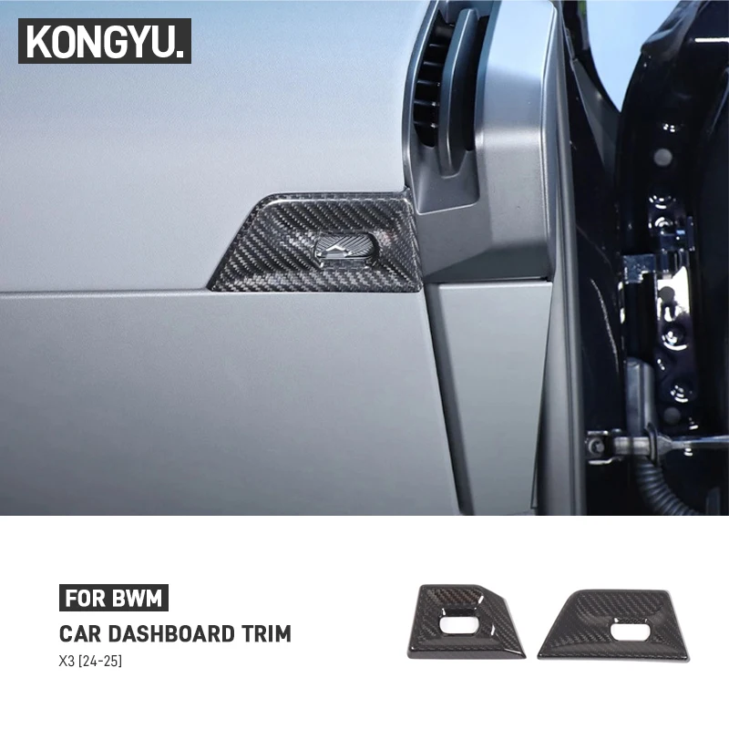 

For BMW X3 G45 2024 2025 Real Carbon Fiber Car Side Air Vent Outlet Adjustment Button Panel Trim Cover Decoration Accessories