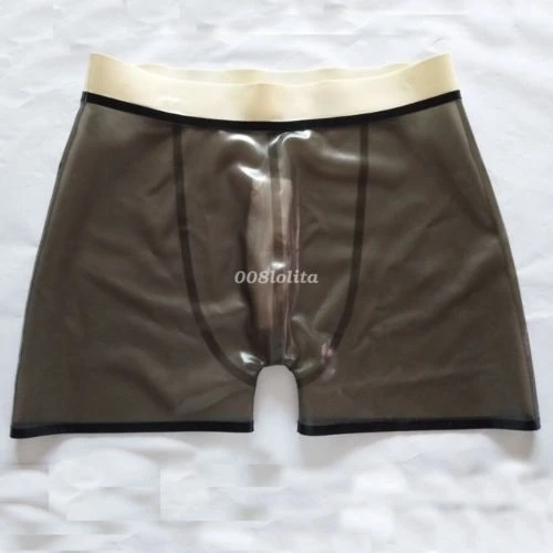 

100% Latex Rubber Gummi Black Sexy Shorts Briefs Size XS-XXL