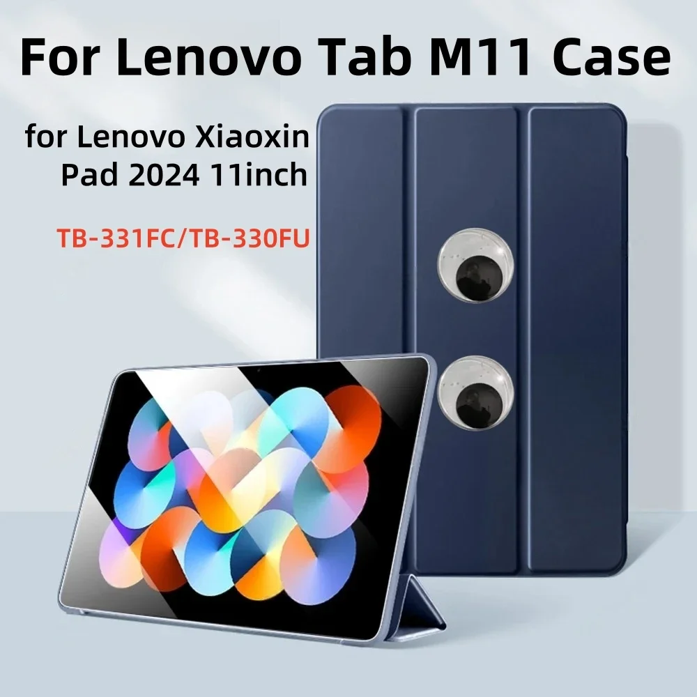 

For Lenovo Xiaoxin Pad 2024 Case TB331FC Folding Stand Magnetic Soft TPU Back Cover for Lenovo Tab M11 11 inch TB330FU DIY Case