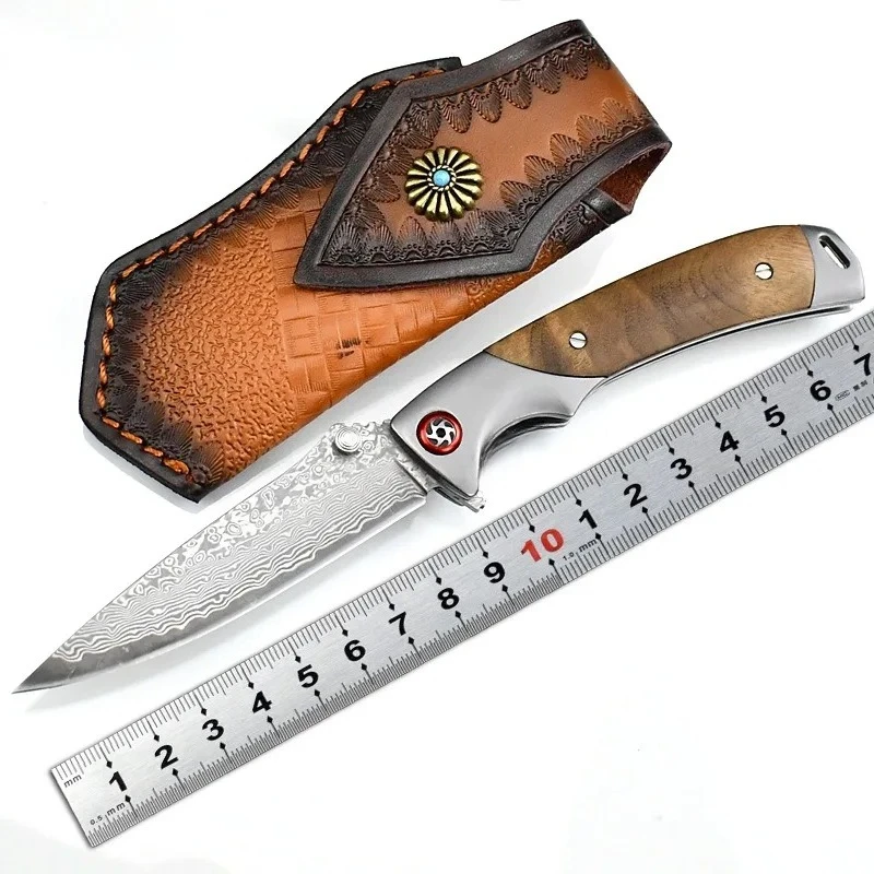 

Портативный складной карманный нож с дамасским лезвием, нож для выживания на открытом воздухе, для переноски удобных фруктов, инструменты для самообороны, EDC, ножи