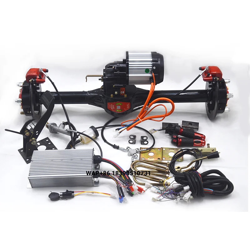 

Electric Car Conversion Kit,High Power Upgrade Kit for the Rear Axle of the Electric Tricycle, Disc Brake Rear Axle Kit 60v1500w