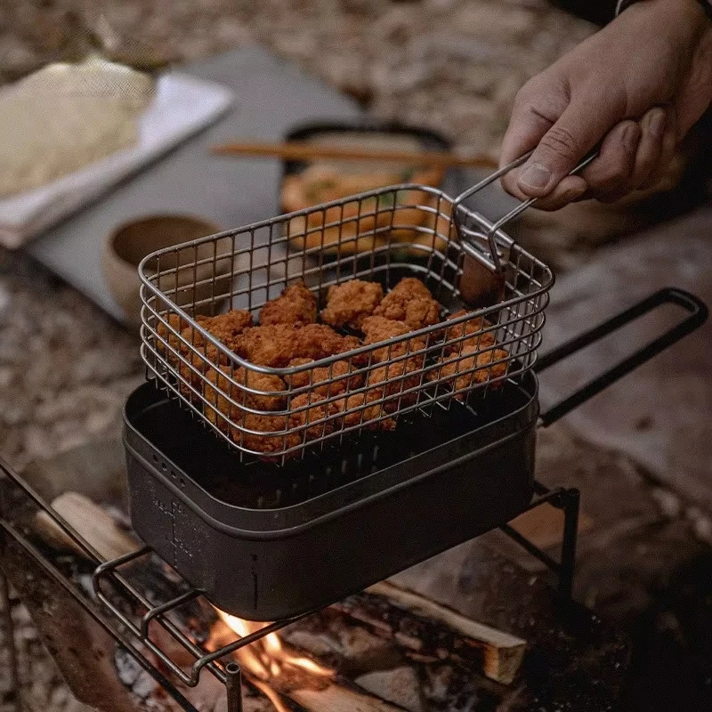 

Foldable Handle Aluminum Lunch Box Portable Heated Bento Meal Container Outdoor Camping Cookware Durable Picnic Food Storage