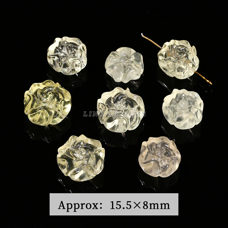 Natural Lemon Quartz Citrine Carved Loose Spacer Beads