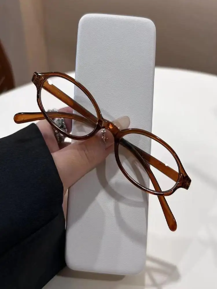 Lunettes Anti-rayons bleus Y2K tendance, ovales légères, transparentes, imprimé léopard, petite monture, pour affaires