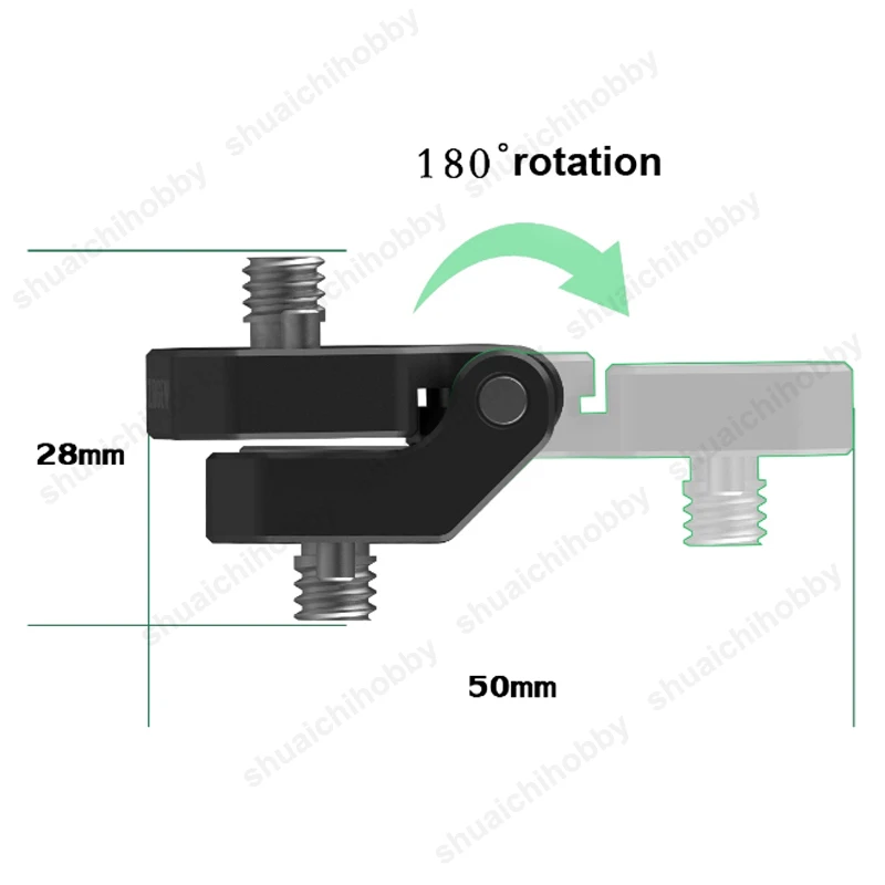 画像透過回転ポジショニングブラケット、軽量、180度回転固定ホルダー、アルミニウム合金、dji sdr、1個
