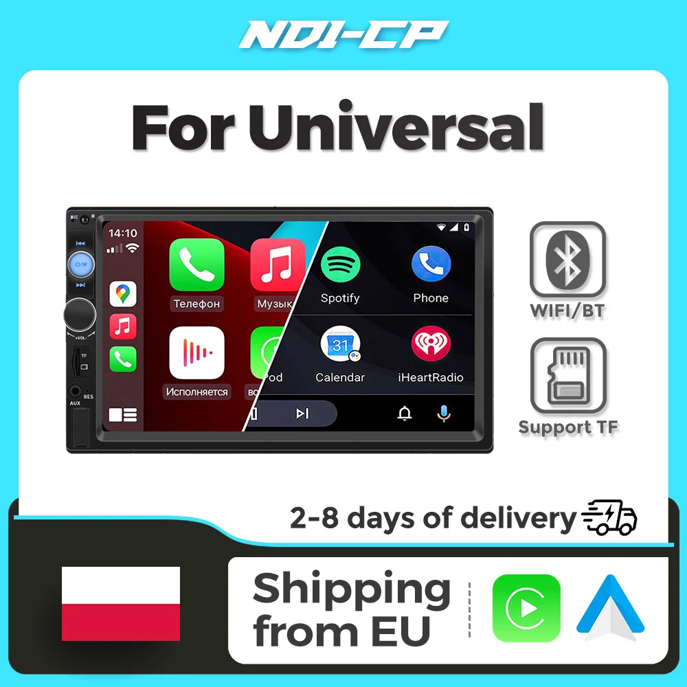 MEKEDE 7 "Touchscreen Auto Radio 2Din Android auto CarPlay Multimedia Player Universal Auto Stereo