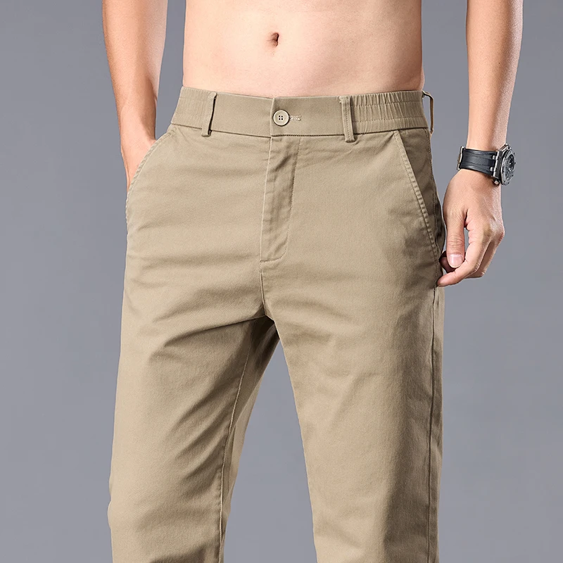 

Summer Thin Men's Casual Pants Fashion Straight Loose Breathable Pants Comfortable Solid Color Classic Male Trousers