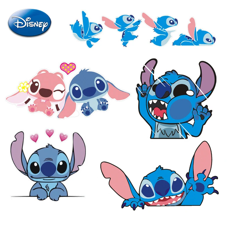 New Disney Cartoon Stitch Car Sticker Anime Figure Stitch Auto Window Driving Mirror Decals Rear Stickers Kawaii Car Decor Gifts