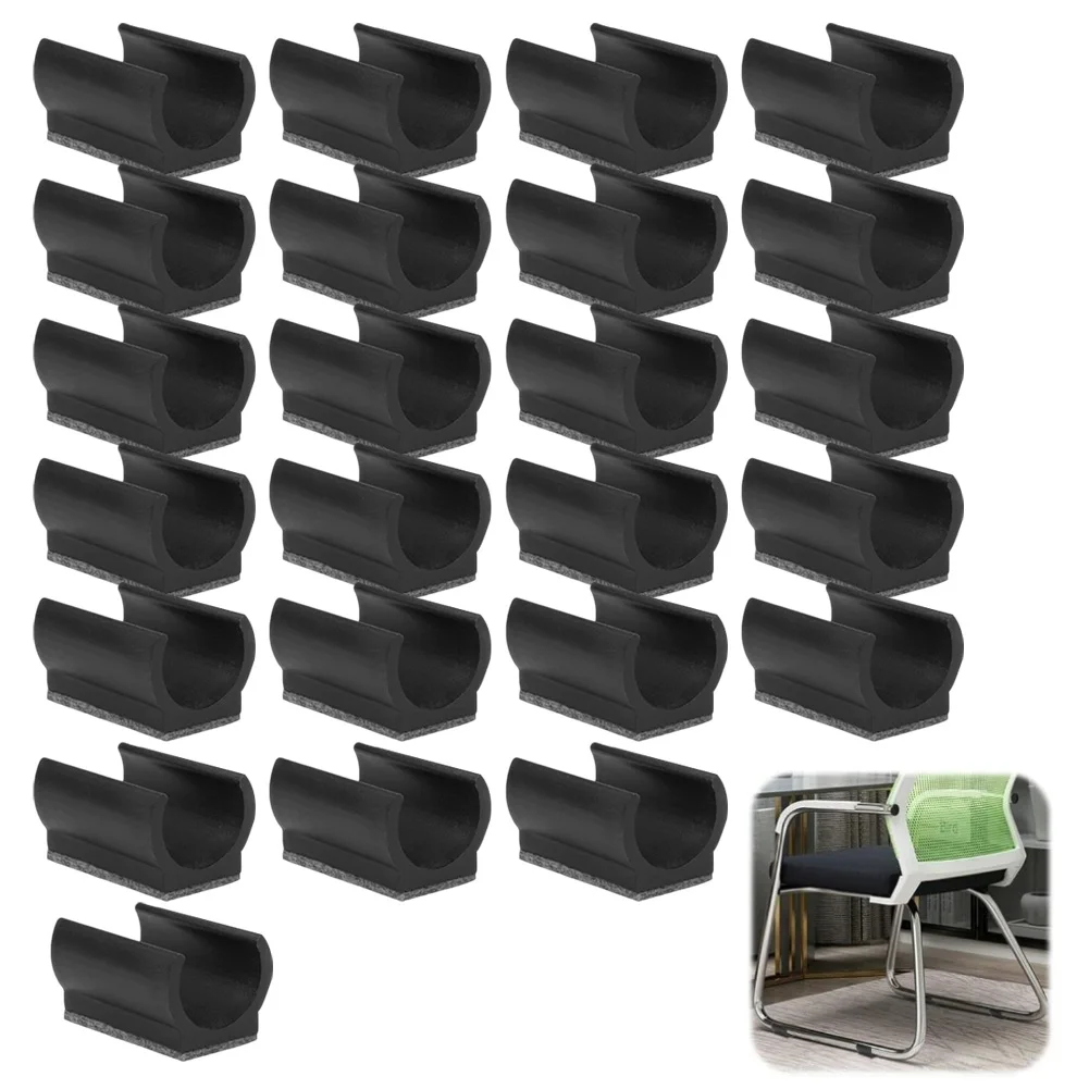 24pcs Chair Gliders with Felt Pads for Cantilever Chairs Floor Protection and Noise Reduction Plastic Material