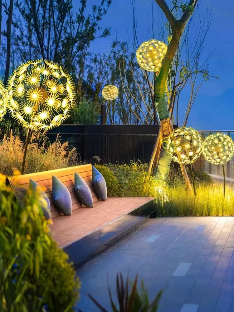 Dandelion lamp, outdoor waterproof lawn lamp, cultural and tourism, camping style decorative, garden lighting project