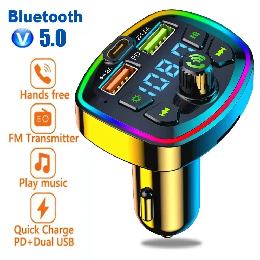 Bluetooth 5.0 FM Transmitter Receiver Car Charger Dual USB Car MP3 Player Adapter Auto Stereo Radio Handsfree Wireless Car Kits gallery 5