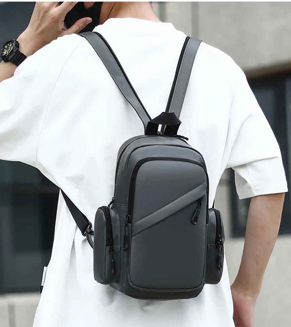 

backpack men Solid color Oxford waterproof men's chest bag shoulder crossbody bag School Bag mochila masculinas mini backpack 가방