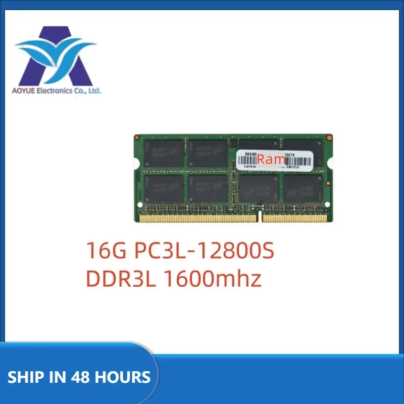 1pcs/lot Ram Memory 16G PC3L-12800S DDR3L 1600mhz 1.35v MT16KTF2G64HZ-1G6A1 Notebook memory