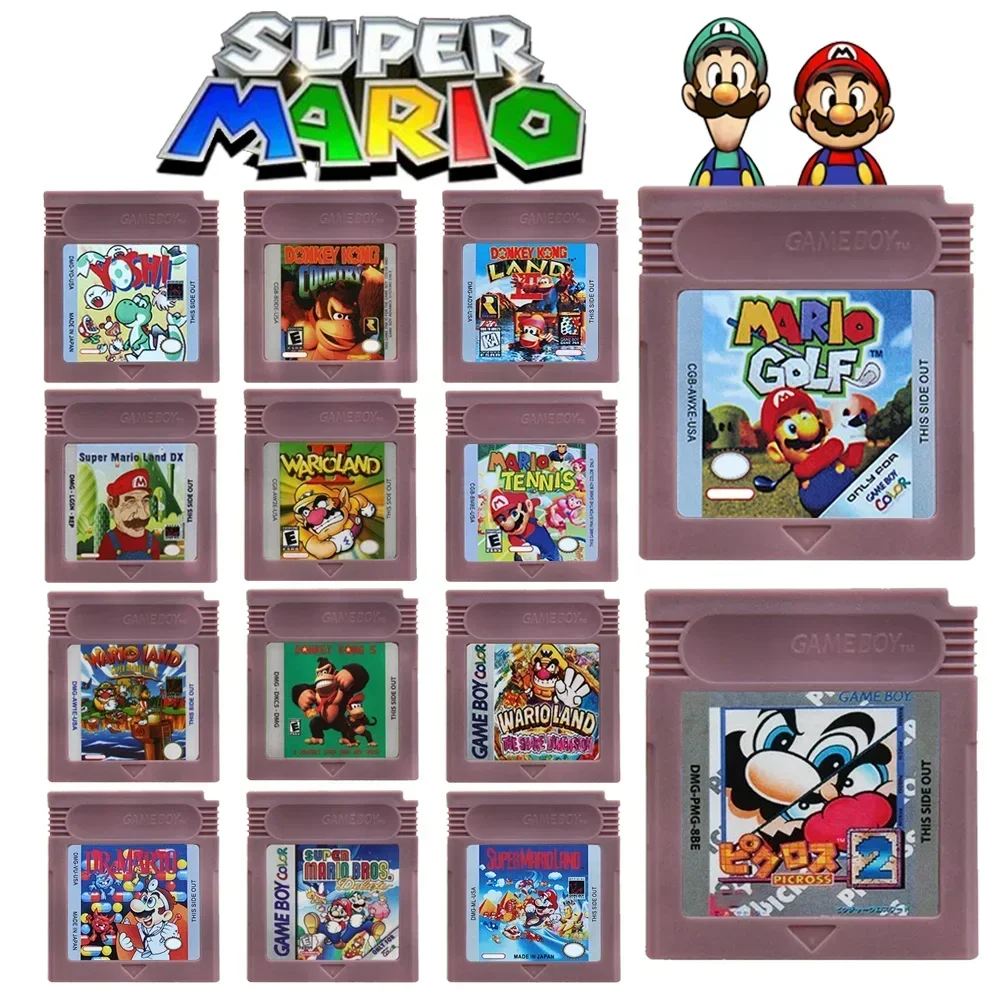 Mario Series GBC 16 Bit Game Video Game Cartridge Console Card Wario Land Donkey Kong Wario Land 2 Yoshi for GBC/GBA