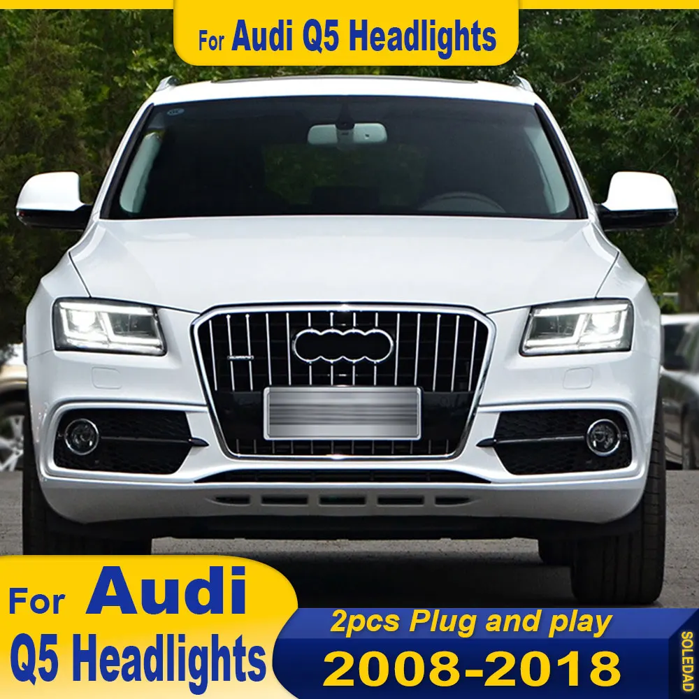 

Для Audi Q5 фары 2009 2010 2011 2012 2013 2014-2018 Q5 светодиодные фары DRL спрятанные фары Angel Eye биксеноновые автомобильные аксессуары