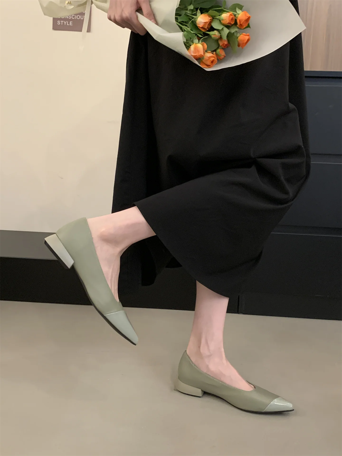 Franse Puntschoen Damesschoenen 2023 Lente Nieuwe Elegante Lage Hakken Patchwork Zomer Slip-On Vrouwen Dagelijkse Schoenen zapatos Mujer