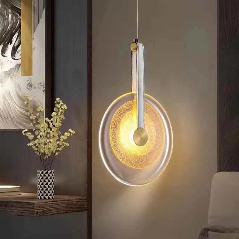 Glass chandelier restaurant bar stairs or villa bedroom small bedside lamp