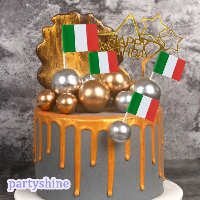 10/25/ 100pcs Italy National Flags Art Toothpicks Party sticks cupcake/cake/pie/fruit/ice cream Topper Decoration