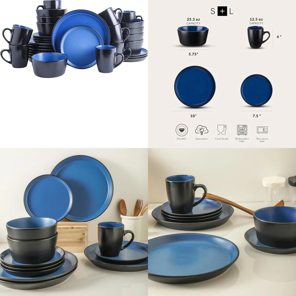 

Ceramic Tableware Set32-Piece Modern Stoneware Dinnerware Set with Plates and Bowls for Kitchen