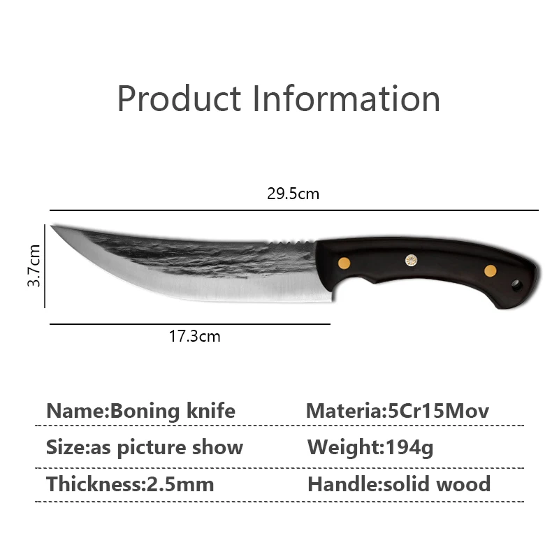 Forged Butcher Boning Knife Handmade Kitchen Chef Knife Meat Fish Slaughter Cutter Cleaver Filleting Stainless Steel Knives