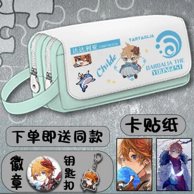 Genshin Impact Animation Stationery Pen Bag Venti/Kaimsto Ayaka/hu tao/xiao Gifts for elementary school students pencil pouch