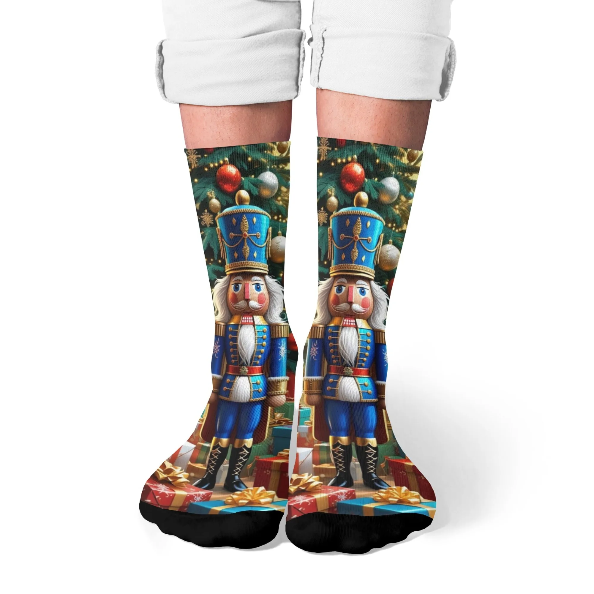

Novelty Christmas Nutcracker Soldier Funny Socks Harajuku Hip-Hop Style Cartoon Socks Unisex Comfortable Fashion Casual Socks