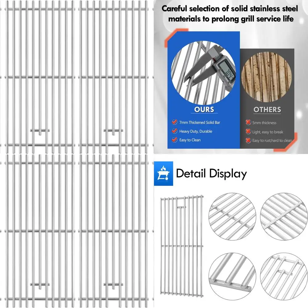

Stainless Steel Cooking Grids for BBQ Grills - Replacement Parts, 56 Burner, 720-0856, 750-0856, 730-0856, Sam's Club Grill Acce