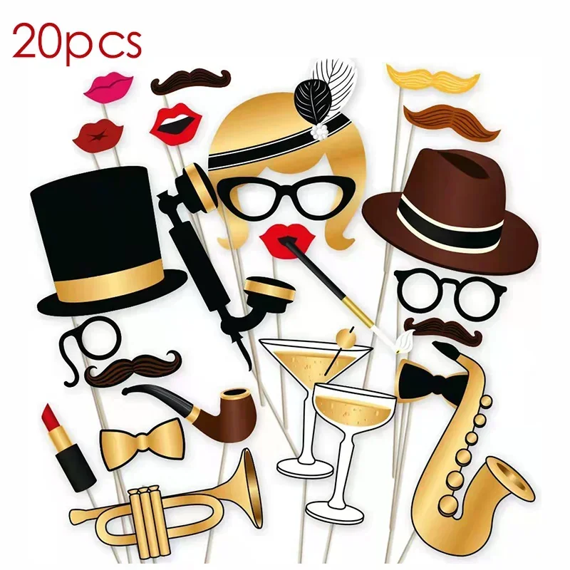 10-58pcs Fun Wedding Decoration Photo Booth Props DIY Mustache Lips Glasses Mask Photobooth Accessories Wedding Party Supplies