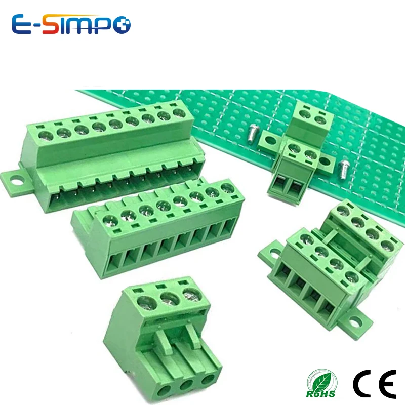 

10Pairs Female Male Aerial Butt Weld with PCB Lock 2EDG15EDGRKC-5.08mm 2P-24P Plugin Screw Wire Cable Terminal Block Connector