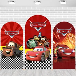 Arch Disney Cars McQueen Background Kids Birthday Party Backdrop Red Double Side Polyester Arch Banner Photography Props