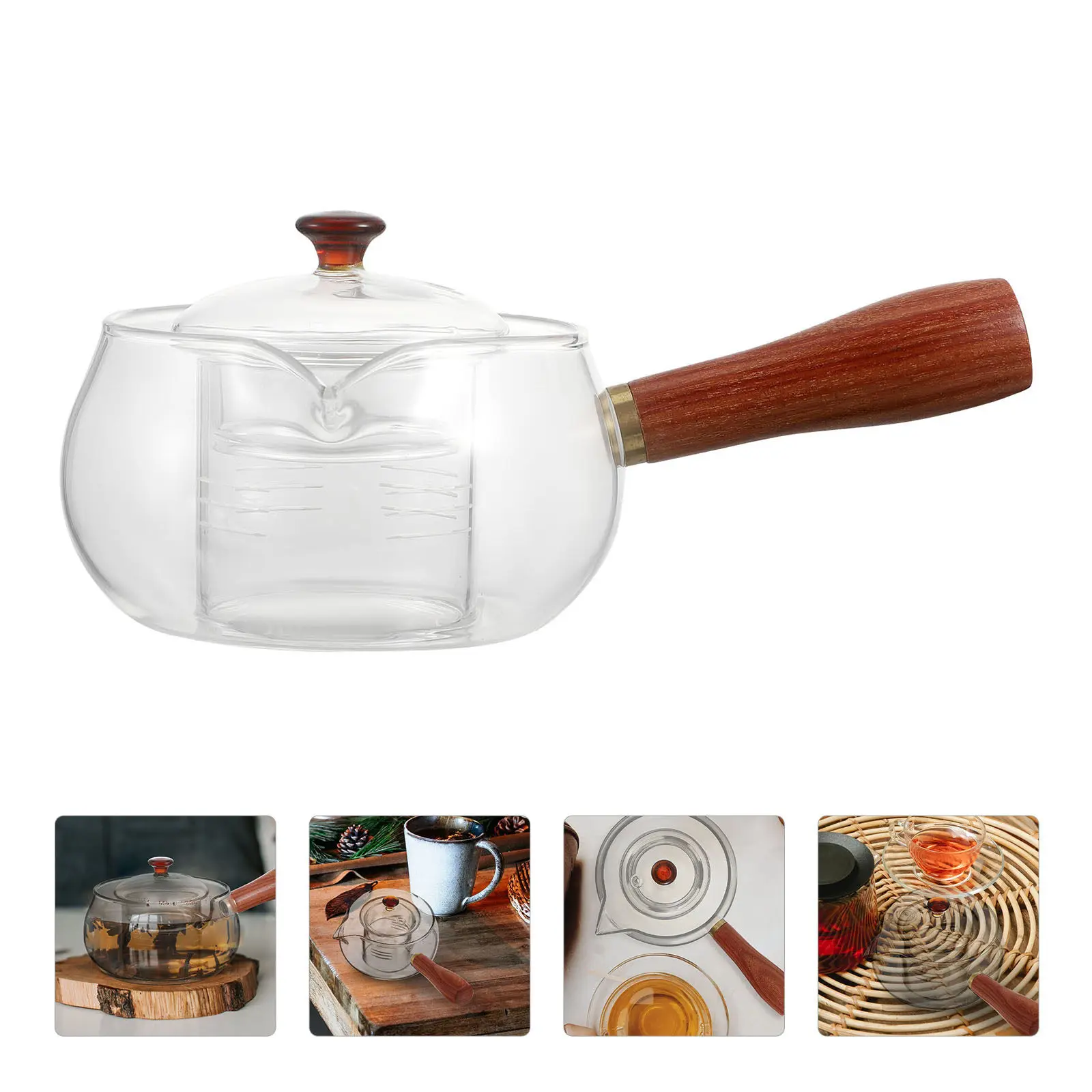 

Чайник с боковой ручкой, 1 шт., премиум-класса, из прозрачного стекла, для быстрого нагрева воды, для чая и кофе, простой в уходе, современный стиль, для дома