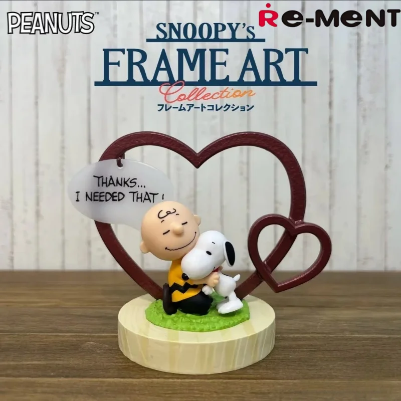 Re-Ment Genuine Snoopy's Frame Art Blind Box Miniature Dolls Collection Anime Action Figure PVC Toys Gifts 1-6 Box Ornament