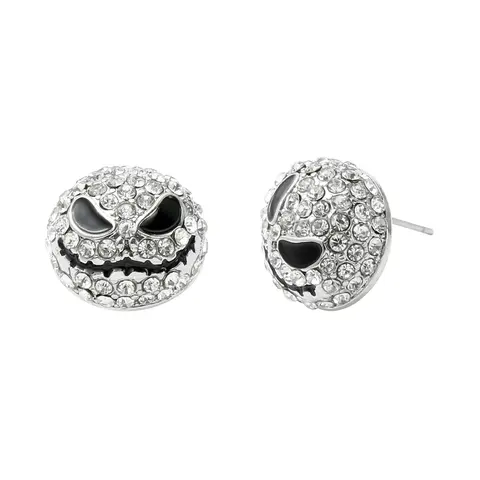 Vintage Rhinestone Skull Head Stud Earrings for Women - the Nightmare before Christmas Theme Halloween Party Jewelry Gift