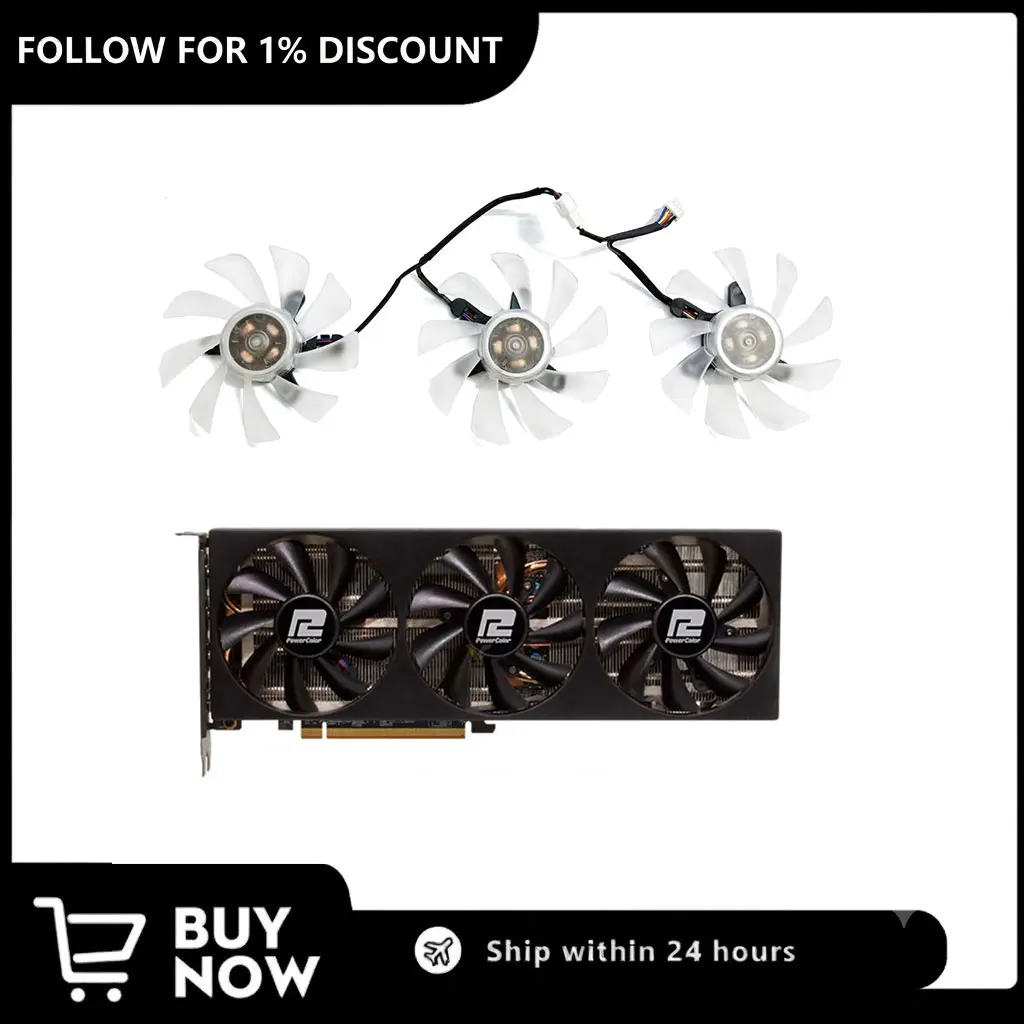 Cooling fan suitable for PowerLand RX 6750 GRIJ FUNCTION PLUS 10G graphics card 85MM 4PIN FD9015U12D GPU fan