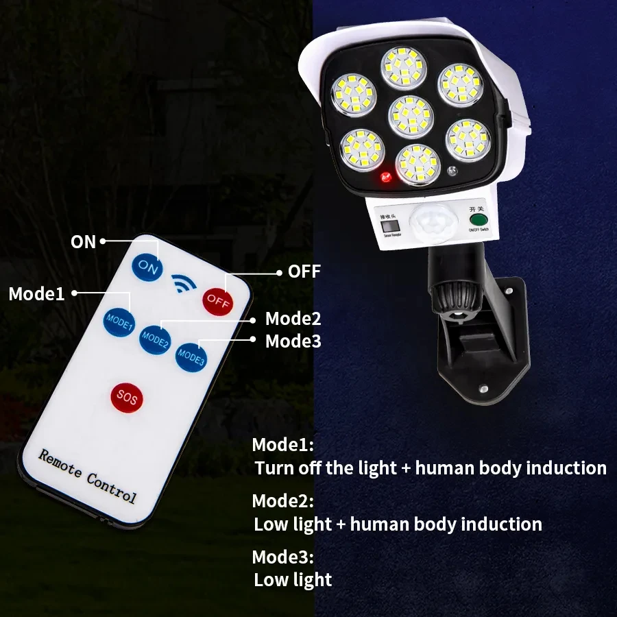 77 Leds Solar Light LED Outdoor Solar Light Motion Sensor Solar Night Lamp Security Dummy Camera Lamp IP65 Waterproof Light